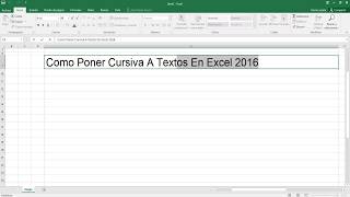 Como Poner Cursiva A Textos En Excel 2016 [upl. by Ahsikam549]