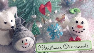 DIY Holiday Ornaments 8 Designs  SoCraftastic [upl. by Asirrac]