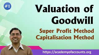 1 Valuation of Goodwill Super profit and Capitalisation Method [upl. by Warfold]