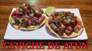 Delicioso CEVICHE de ATÚN 🐟 en Tostadas l Gastronomía Regional [upl. by Aelyak]