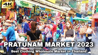 4K Walking Bangkok Pratunam Market Sunday Morning  Thailand 2023 [upl. by Leticia]