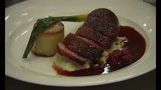 Gordon Ramsay Hells Kitchen Crispy Skin Duck Breast Recipe [upl. by Nwahsyd]