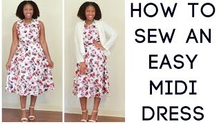 How to Sew An Easy Midi Dress [upl. by Chung]