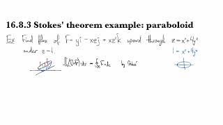 1683 Stokes theorem example paraboloid [upl. by Jorrie]