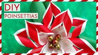 How to Make a Poinsettia from Ribbons DIY Christmas Crafts 2020 Shorts [upl. by Airdni]