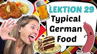 GERMAN LESSON 29 Must EAT amp DRINK in GERMANY Typical German Food and Drinks 🍻🍰 [upl. by Iborian]