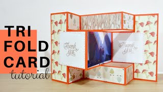 3分鐘卡片 三折卡超簡單卡片上手教學 Trifold card tutorial  安妮，手作吧！ [upl. by Leyameg]