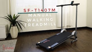 Sunny Health amp Fitness SFT1407M Manual Walking Treadmill [upl. by Lavern]