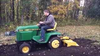 1992 John Deere 322 Rototilling w 42quot Hydraulic Tiller [upl. by Nodnol181]