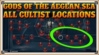 Assassins Creed Odyssey All GODS OF THE AEGEAN SEA Cultist Locations  Cult Unmasked Trophy [upl. by Bengt]