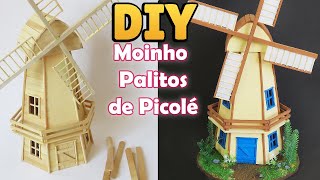 DIY Como Fazer MOINHO DE VENTO com PALITOS DE PICOLÉ [upl. by Niko]