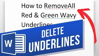 Remove Red and Blue Underlines in Word [upl. by Nywroc]