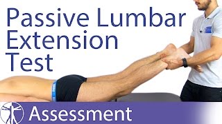 Passive Lumbar Extension Test PLET  Lumbar Instability [upl. by Arba]