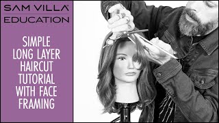 Simple Long Layered Hair Haircut Tutorial with Face Framing [upl. by Danzig716]