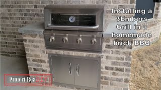 Installing a 3Embers grill in a homemade brick bbq [upl. by Adiam922]