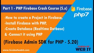 Part 1 PHP Firebase Crash Course Setup a project database amp install amp connect database Admin SDK [upl. by Tish]