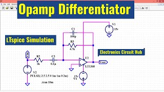 LTSpice Opamp differentiator simulation  Opamp Differentiator Design amp Simulation [upl. by Tenrag512]