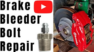 Brake Caliper Bleed Bolt Repair [upl. by Yeaton883]