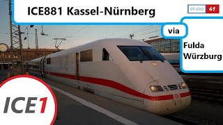 FührerstandsmitfahrtCabride KasselNürnberg ICE881 ICE1 II BR401 [upl. by Trilby183]