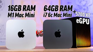 M1 Mac Mini vs Intel i7 Mac Mini  eGPU for Pro Apps [upl. by Htinek]