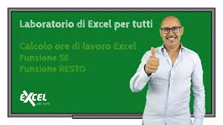 Esercizi Excel  Calcolo ore di lavoro Excel [upl. by Adraynek422]