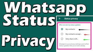 How To Use WhatsApp Status Privacy  My Contacts Except  Only Share With [upl. by Islaen]