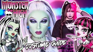 Dressing like 5 MONSTER HIGH doll characters  Outfit guide [upl. by Ellesij]