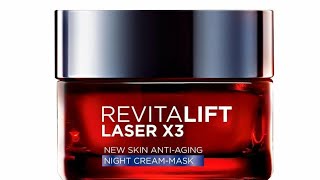 Honest Review of Loreal Revitalift Laser x3 Anti Aging CreamMask Night [upl. by Ynnob]