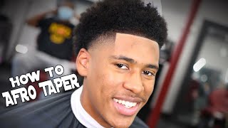 BARBER TUTORIAL AFRO TAPER  EASY FOR BEGINNERS [upl. by Brenda]