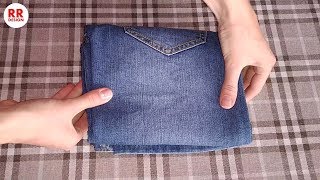 How to Fold Jeans Genius SpaceSaving Hacks [upl. by Raynata]