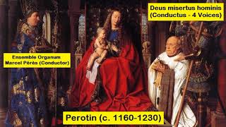 Perotin c 11601230  Deus misertus hominis Conductus  4 Voices [upl. by Anahsat509]