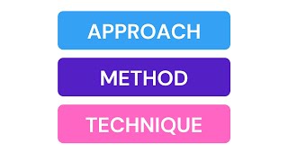 Approach  Method  Technique  EXPLAINED [upl. by Ajim688]