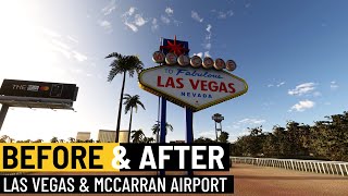 BEFORE AND AFTER  Las Vegas Airport amp City KLAS Microsoft Flight Simulator [upl. by Delmer]