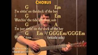 Dock Of The Bay Munson Version Guitar Cover Lesson with Chords Lyrics on Screen [upl. by Llemert838]