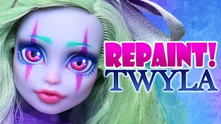 Repaint Haunted Twyla Monster High Doll OOAK face up [upl. by Montgomery]