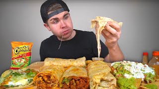 Cheesy Mexican Food Mukbang Round 2 Burritos Loaded Tostada Fish Taco [upl. by Nolte]