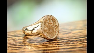 Handcrafting a solid gold signet ring in our jewellery workshop [upl. by Akerehs]