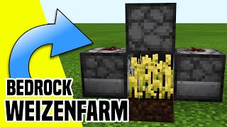 Minecraft Bedrock Weizenfarm  die kleinste und schnellste Weizenfarm [upl. by Annadroj772]