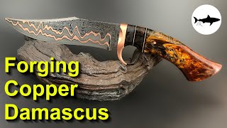 Forging a Copper Damascus Bowie Knife [upl. by Caras]