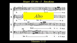 Mozart  KV194  Missa Brevis in D major  5Benedictus  Alto [upl. by Garv]