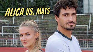 Alica Schmidt vs Mats Hummels  400m Race [upl. by Dynah]