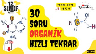 ORGANİK KİMYA SORU ÇÖZÜMÜ  ORGANİK HIZLI TEKRAR [upl. by Lytsirhc]