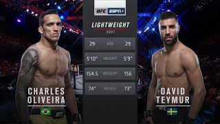 Charles Oliveira vs David Teymur UFC Fight Night [upl. by Darlleen]