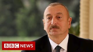 NagornoKarabakh President Ilham Aliyev speaks to the BBC  BBC News [upl. by Leamaj]