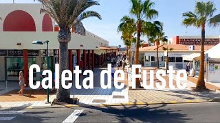 Fuerteventura Caleta de Fuste beach harbour Atlantico shopping center Canary Islands travel [upl. by Irdua]