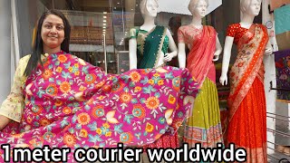 Hyderabad Exclusive designer fabrics in budget  1meter courier worldwide [upl. by Eicaj]