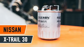 How to change fuel filter NISSAN XTRAIL T30 TUTORIAL  AUTODOC [upl. by Nali]