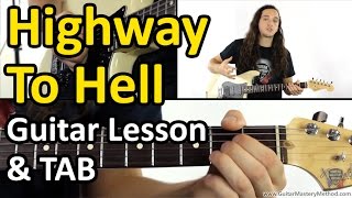 Highway To Hell Chords  Guitar Lesson amp TAB [upl. by Ieluuk549]