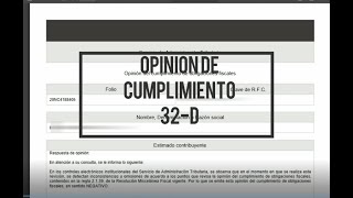 COMO DESCARGAR MI OPINIÓN DEL CUMPLIMIENTO EN EL PORTAL DEL SAT  MI 32D [upl. by Yna]