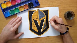 How to draw the Vegas Golden Knights logo  NHL [upl. by Acinnej154]